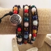 $50 Leather and Wrapped Stone Bracelet