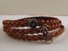 $42 Woven wrap leather bracelet BrownLB3761