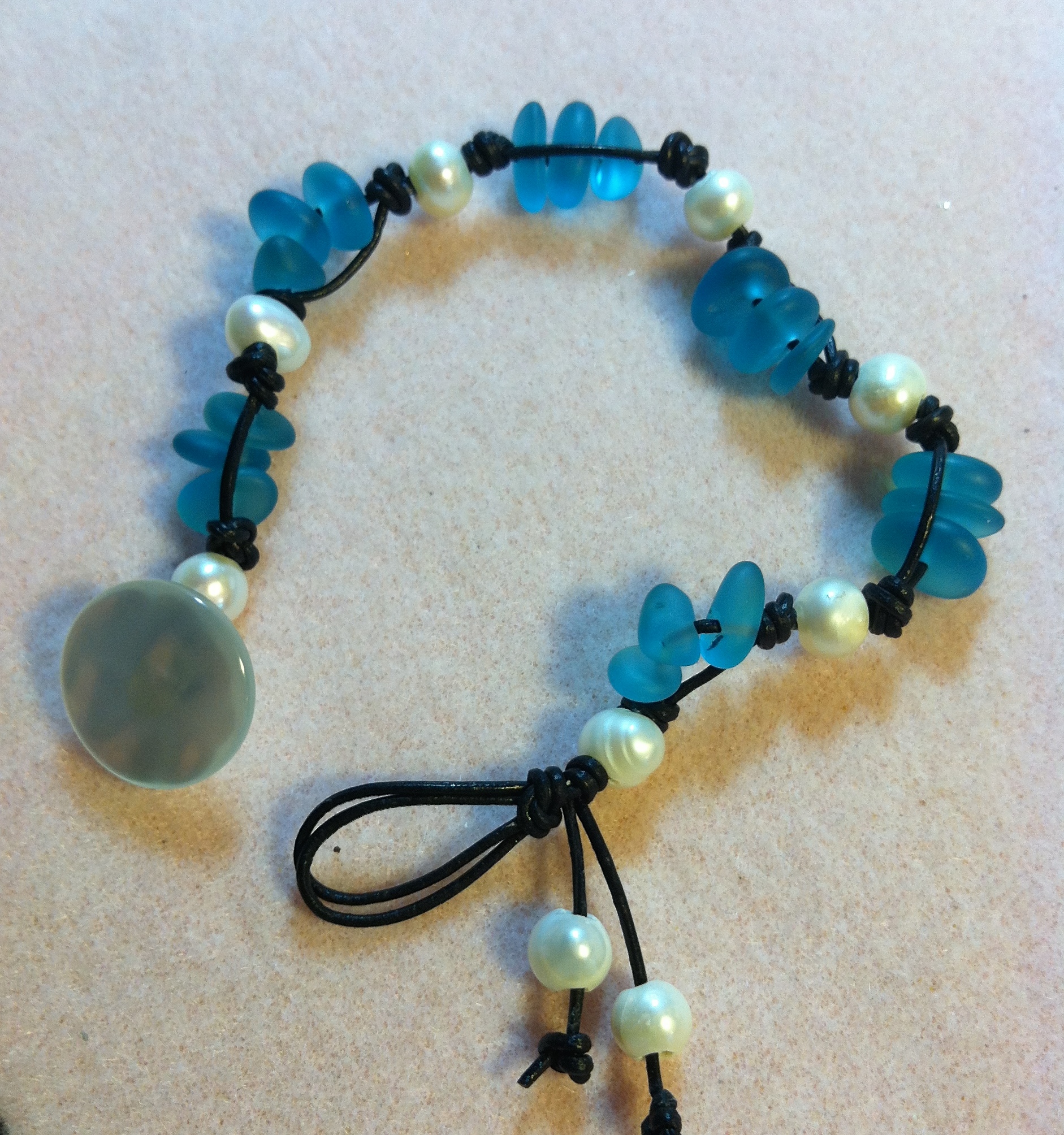 $38 Beach Glass and Pearls