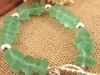 $77 Sea glass nuggets and silver 17B07