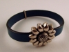 $40 Teal Leather /Flower magnet clasp LB3778