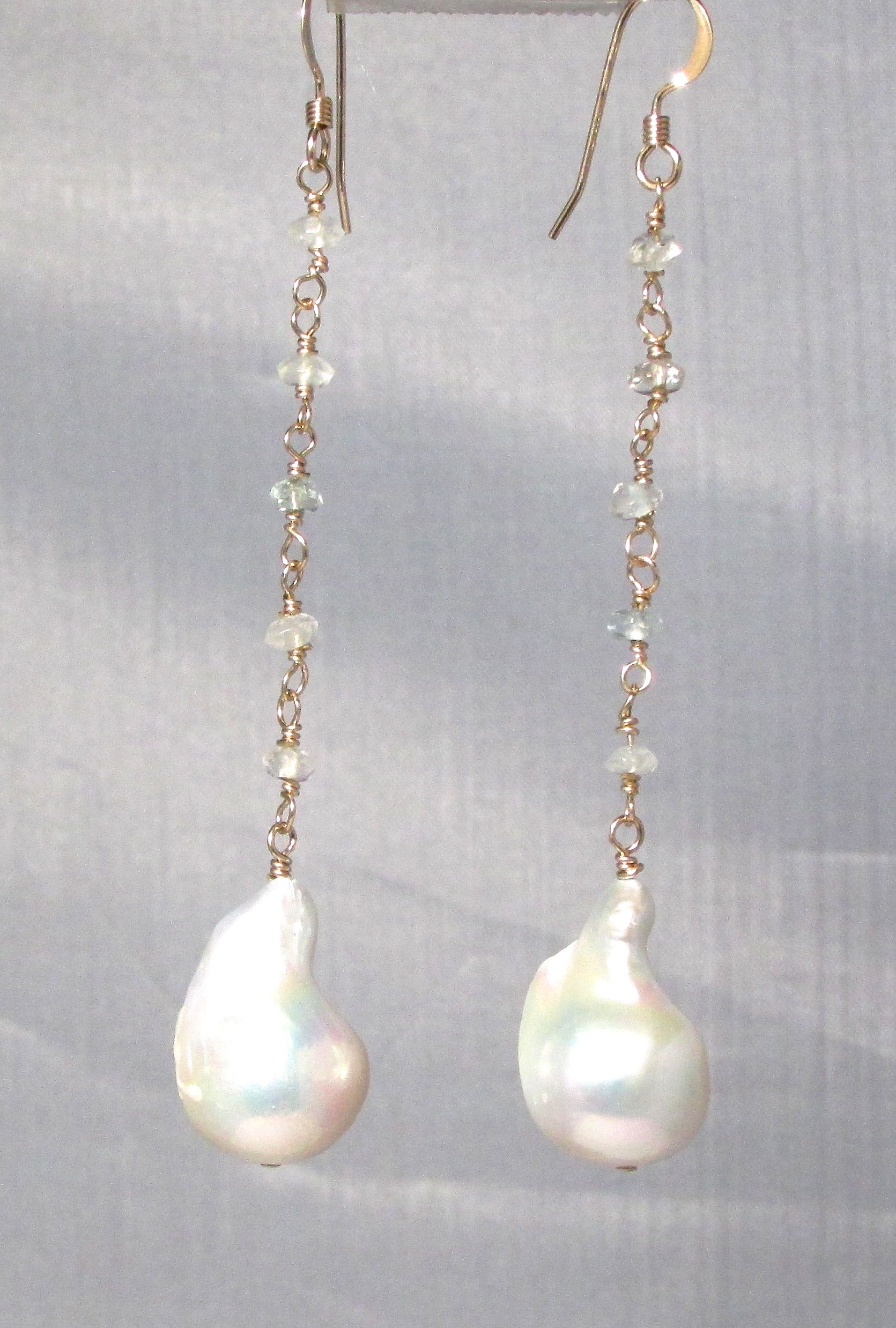 $55 Baroque Pearl on Opal chain